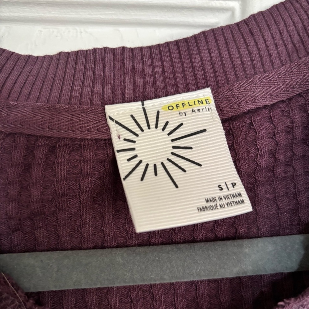 Aerie Cropped Waffle Tee - Picture 3 of 5